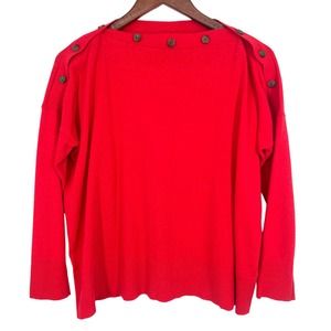 J. Crew Womens Size Small/Medium Red Button Accent Blouse Shirt Top Christmas